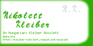 nikolett kleiber business card